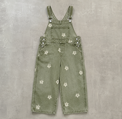 Flower Petal Denim Overalls