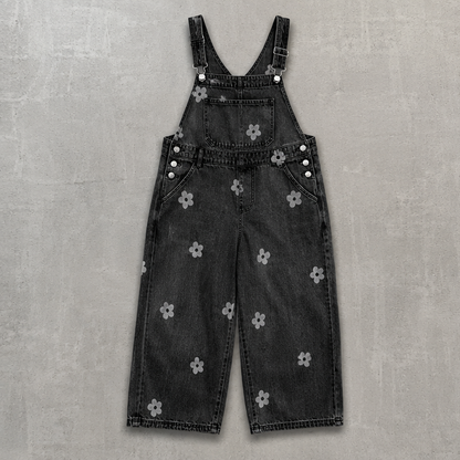 Flower Petal Denim Overalls