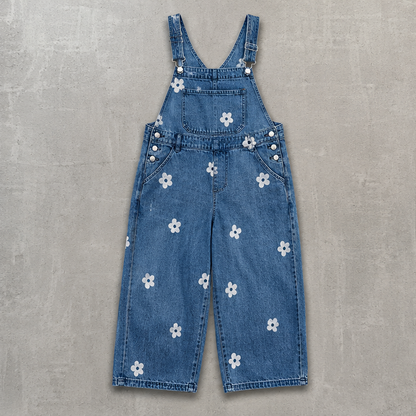 Flower Petal Denim Overalls
